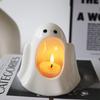 Cartoon Candlestick Ceramic Ghost Candlestick Halloween Ghost Candle Holder Home Desktop Decorative Ornaments Handicraft