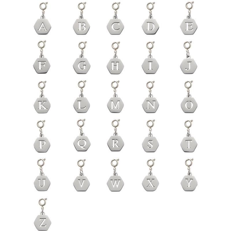 

European & American Titanium Steel Letter Pendant Bracelet & Necklace Accessories - Gold Polished DIY G