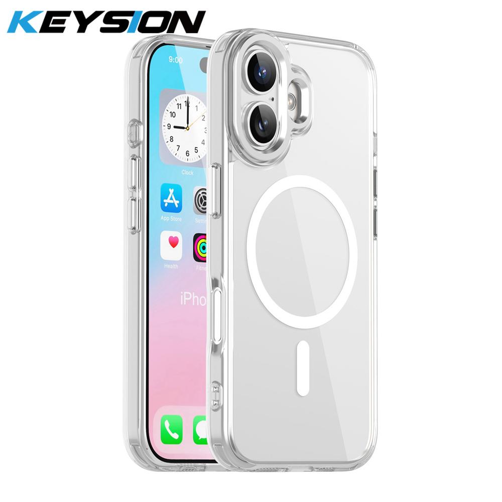 KEYSION Stoßfestes Transparentes Case für MagSafe für iPhone 17 17 Air Weiches TPU+PC Magnetisches Kabelloses Laden Telefon HD Klare Hülle