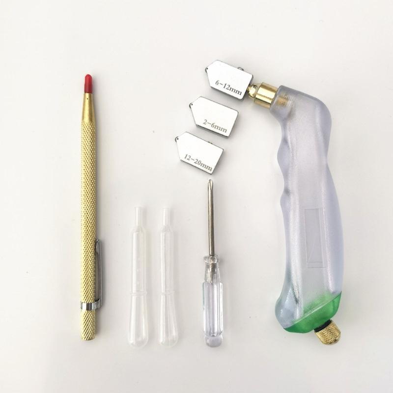 Heavy Duty Glasses Cutter Set With Adjustable Metal Scribers And Ergonomic Grip Glasses Cutting Tool For DIY Projects