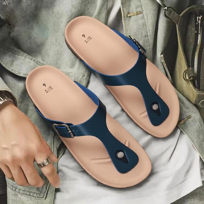 2025 New Summer Men's 2668 Large Size Sandals Trendy Men's Foot-pinching Herringbone Beach Shoes Men's Cool Slippers