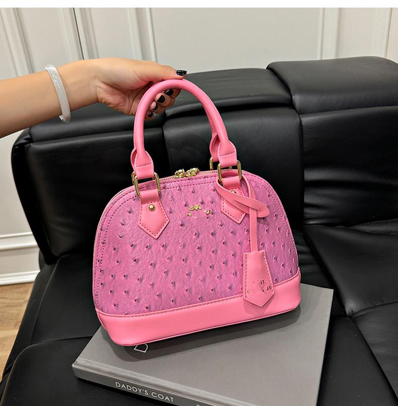 Women's Vintage 2025 Ostrich Pattern Large Capacity Handbag - Single Shoulder/Crossbody