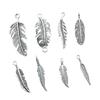 20pcs Feather Charms Feather Pendants Jewelry Making Feather Charms For Bracelet Making Antique Silver Color