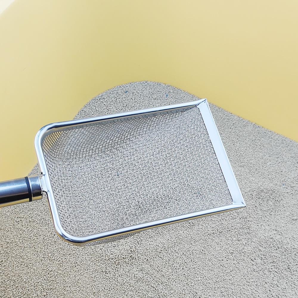 Stainless Steel Cat Litter Poop Scoop with Small Holes - Pet Cleaning Tool for Bentonite and Walnut Sand.