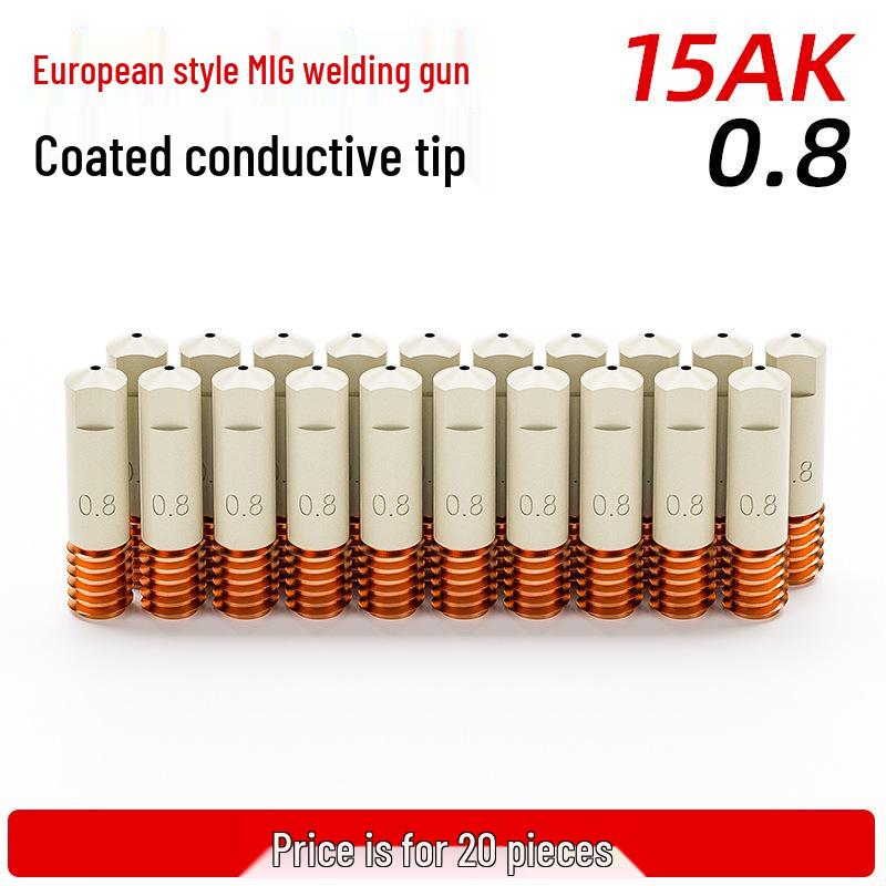 15AK Euro Style Copper-Plated Contact Tip for Gas/No-Gas MIG Welders