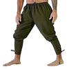 Pantaloni da Uomo Medievali Vichinghi Pirata con Cinturino alla Caviglia Elastico in Vita Larga Pieghettati Allacciati Monocromatici Pantaloni Corti Costume da Performance Cosplay