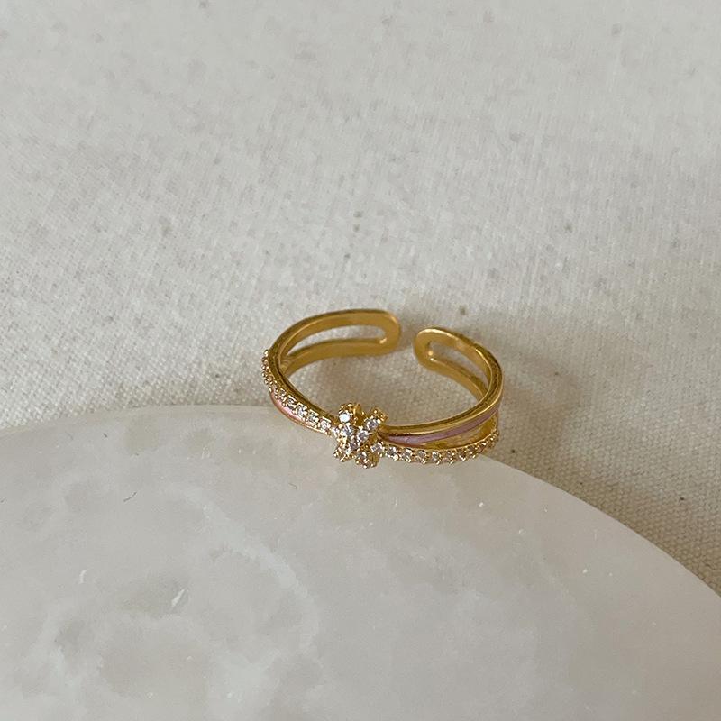 Dripping Butterfly Flower Opening Ring Female Niche Personality Versatile Sweet Temperament Simple Fashion Ring Ring