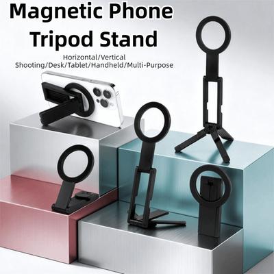 Trépied de téléphone magnétique pliable portable pour smartphone support de téléphone mini perche à selfie à main support de téléphone portable de poche extérieur