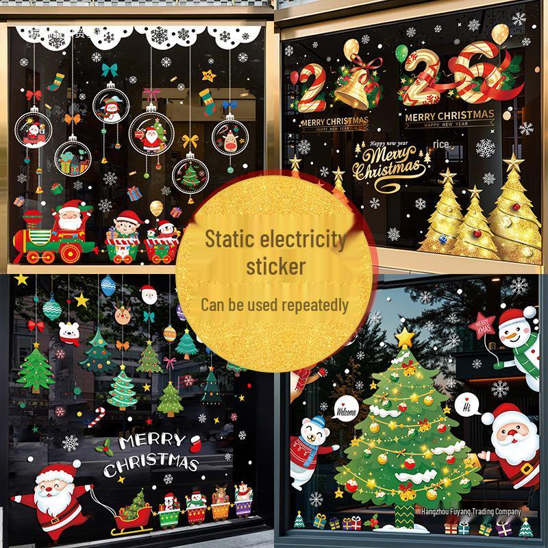 Santa Claus Window Cling Christmas Decoration Decal