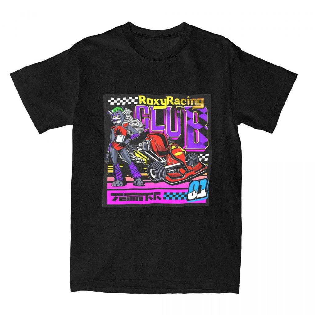 RoxyRacing Club T Shirt Unisex Cotton Tops Leisure FNAF Roxanne Wolf Round Neck Short Sleeve