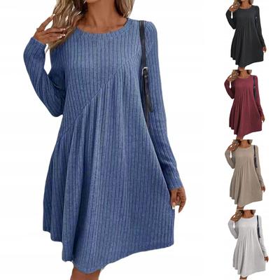 Women's Fall And Winter Fashion Sexy Slim Waisted Package Hip Dating Long Sleeve Dresses