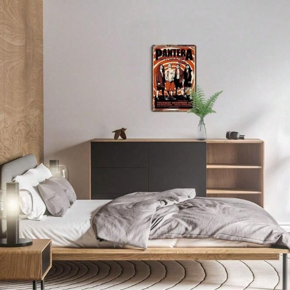 Kovový plakát Pantera Retro znamení 8x12 palců Vodotěsná dekorace garážové stěny