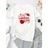 Europäische Größe Kreativ Valentinstag Glücklich Bedruckt Damenmode Bequem Atmungsaktiv Lässig Sport T-Shirt Top Kurzarm