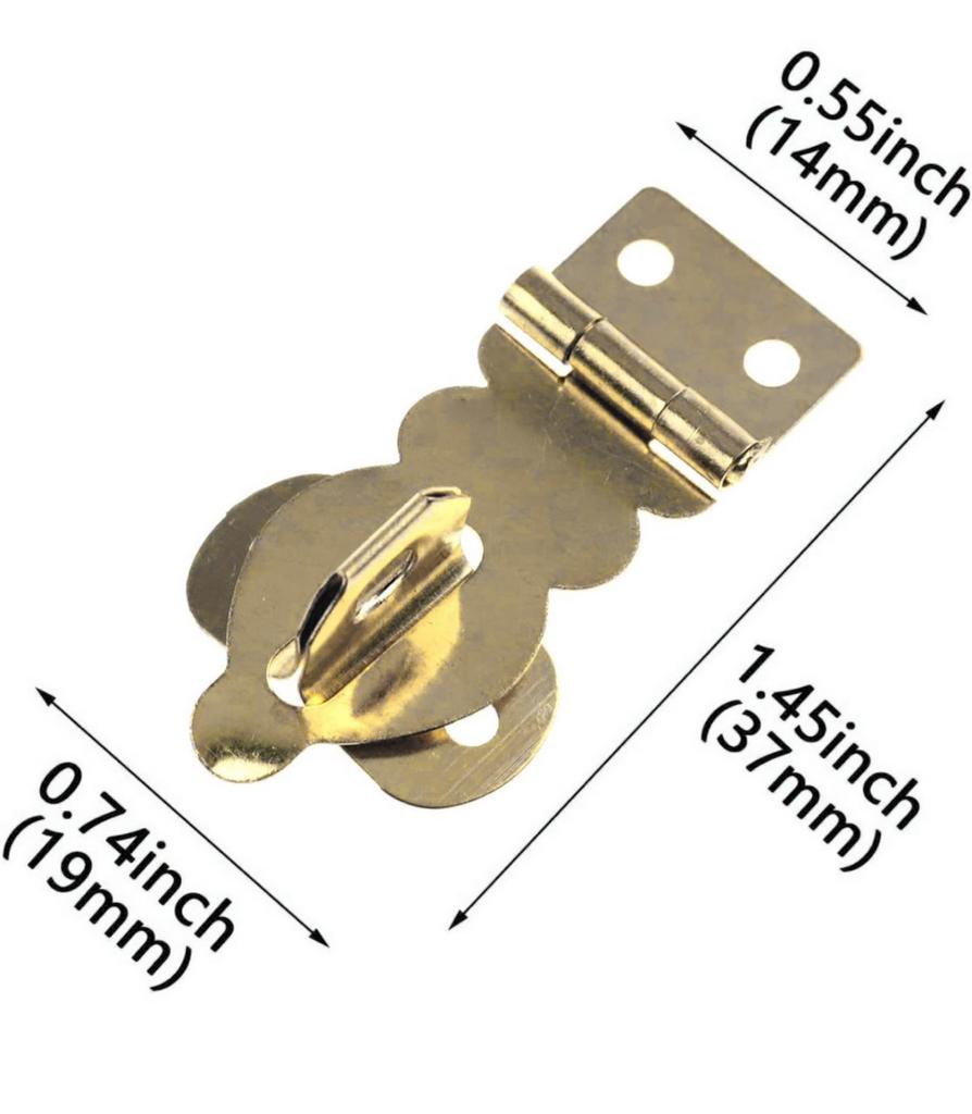 Pack Of 6 Mini Brass Padlock Hasps with Screws Gold Metal Hasp Locks Set for Jewelry Boxes & Wooden Storage Cabinets