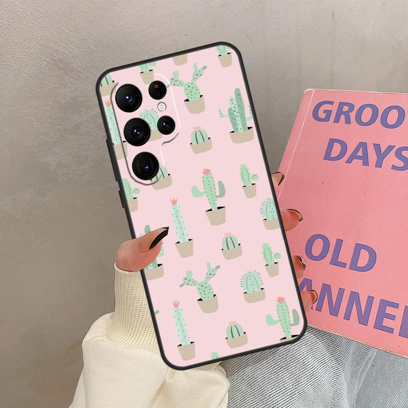 Summer Cactus Patterns Case For Samsung Galaxy S21 S22 S23 S24 S25 Ultra S9 S10 S25 Plus S20 FE S24 FE Cover Coque
