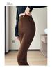 Elegant High-waisted Micro-flared Pants for Autumn Wear New Stretch Elasticated Waist Suit Pants Slim Slit Casual Trousers