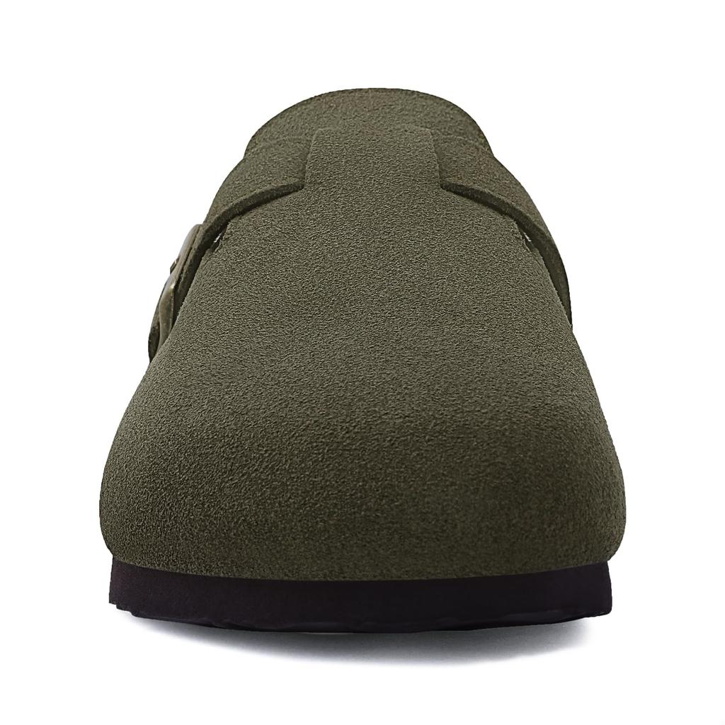 Fashion Crestar Women Genuine Suede Clogs Fashion Cow Leather Slippers New Color Soft Cork Footbed Mules Potato Shoes with Arch Support