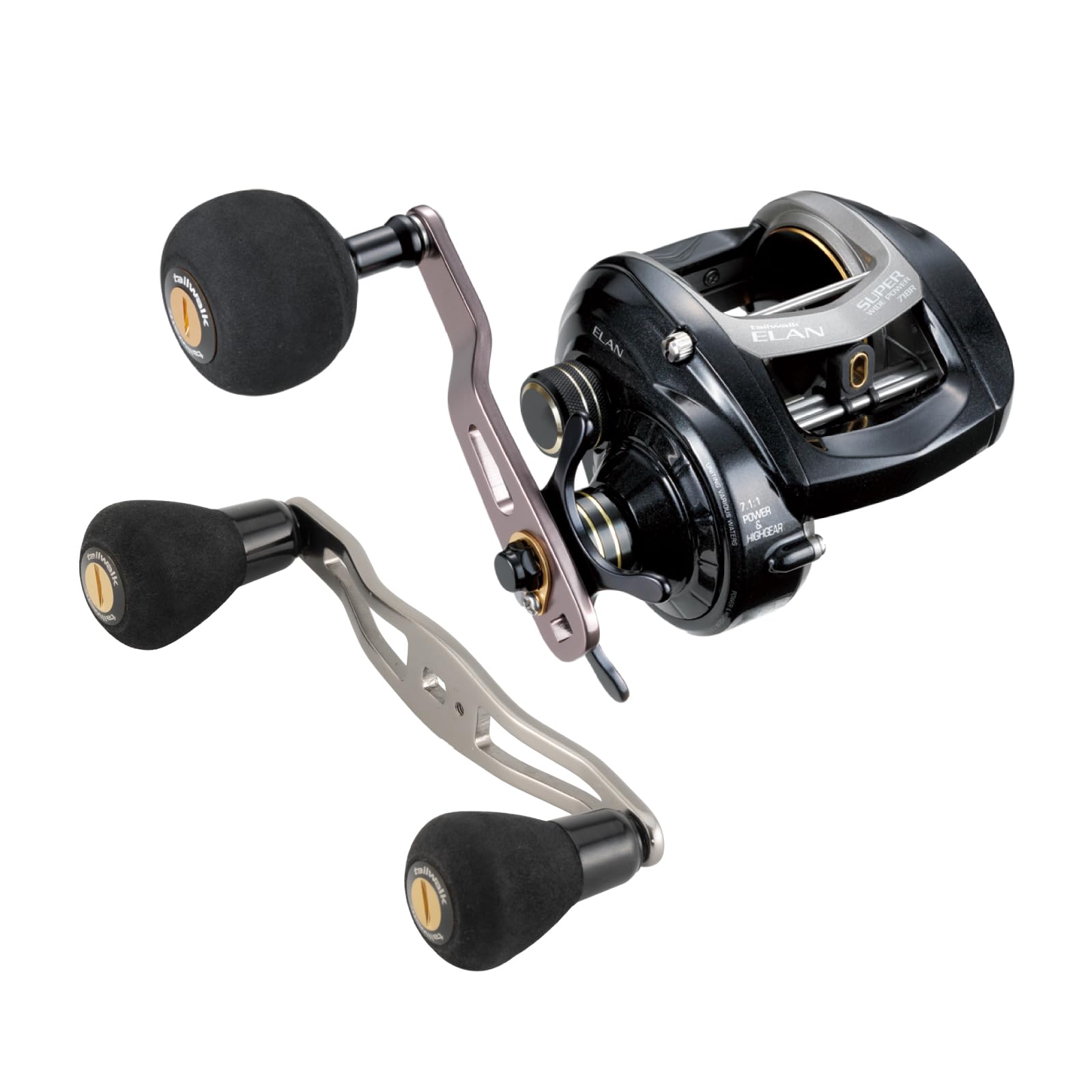 Tailwalk ELAN SUPER WIDEPOWER 71BR Baitcasting Reel чёрный