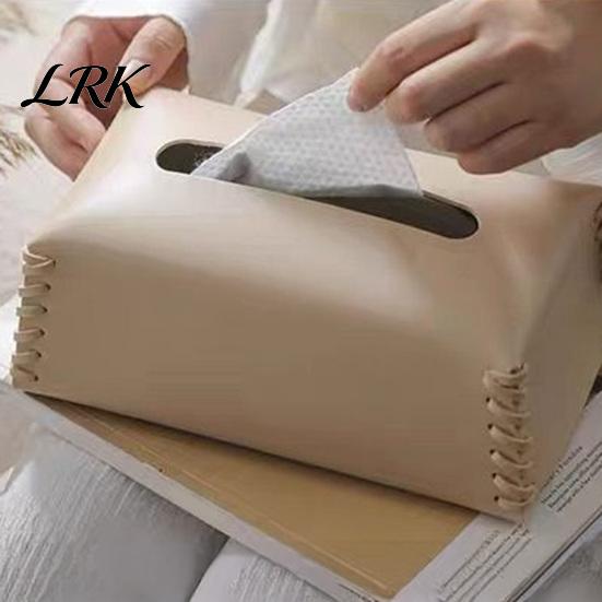 Coffee Table Tissue Holder PU Leather Holder, with Hand-stitched Edges Design, Modern Durable Paper Box Cover Style Smooth Extraction Case for