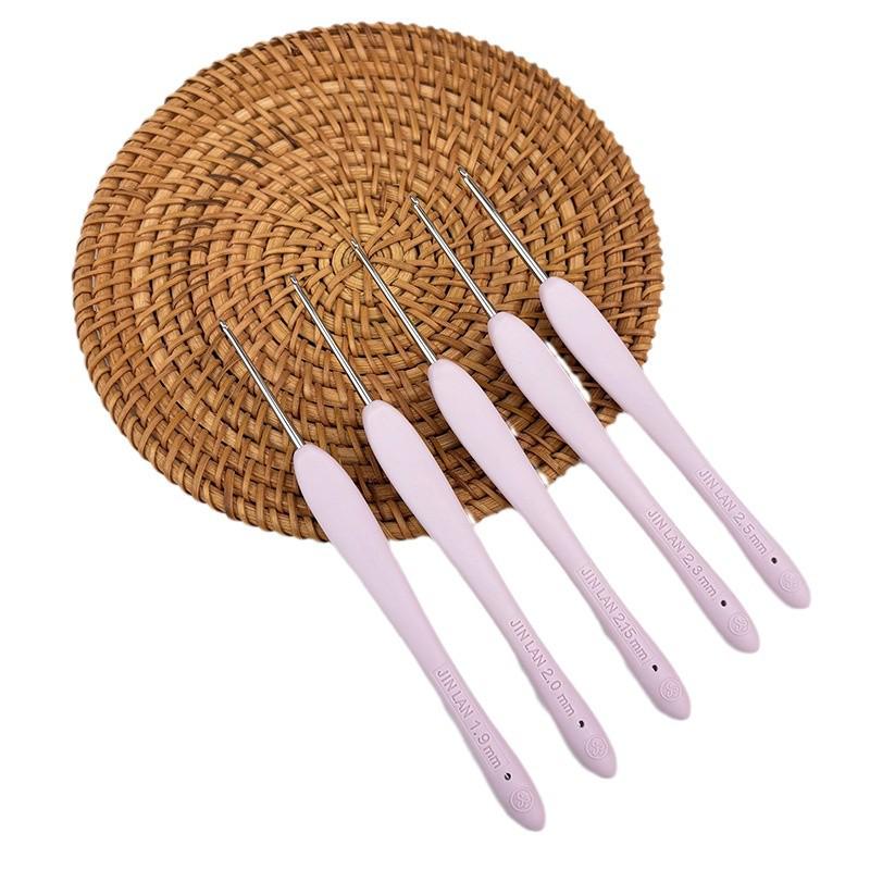 Jin Lan Häkelnadel mit weichem Griff und polierter Stahlnadel für DIY-Stricken