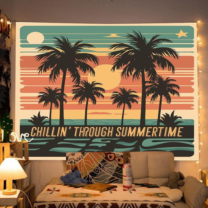 Vintage Backdrop Fabric, Camping Wall Decor, Bedroom Headboard Hanging, Dorm Room Tapestry