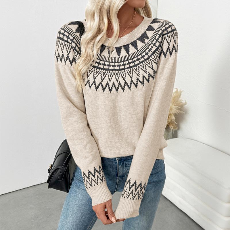 

Женские винтажные свитера Fair Isle, норвежские, красочные, с длинным рукавом, зимние пуловеры, исландский вязаный топ L