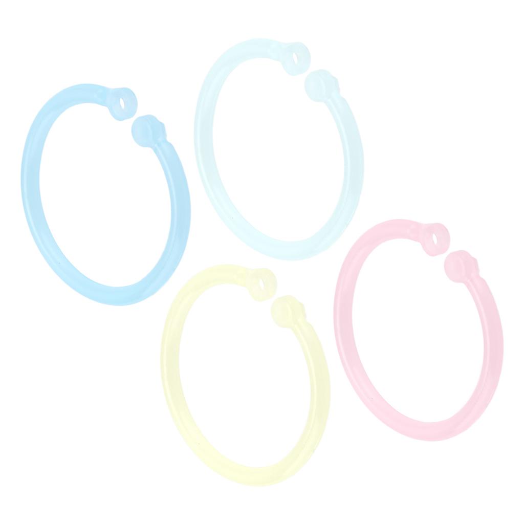 20pcs Plastic Rings Transparent Flexible Loose Leaf Book  Rings for School Home Office Cards D