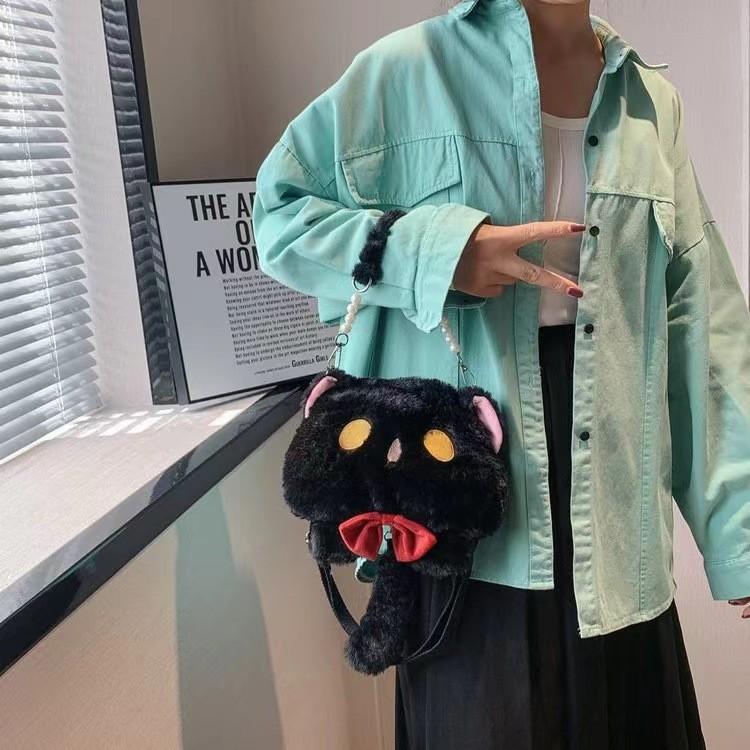 Plush Cat Cozy Handbags Single Shoulder Crossbody Bag Decoration Kids Gifts