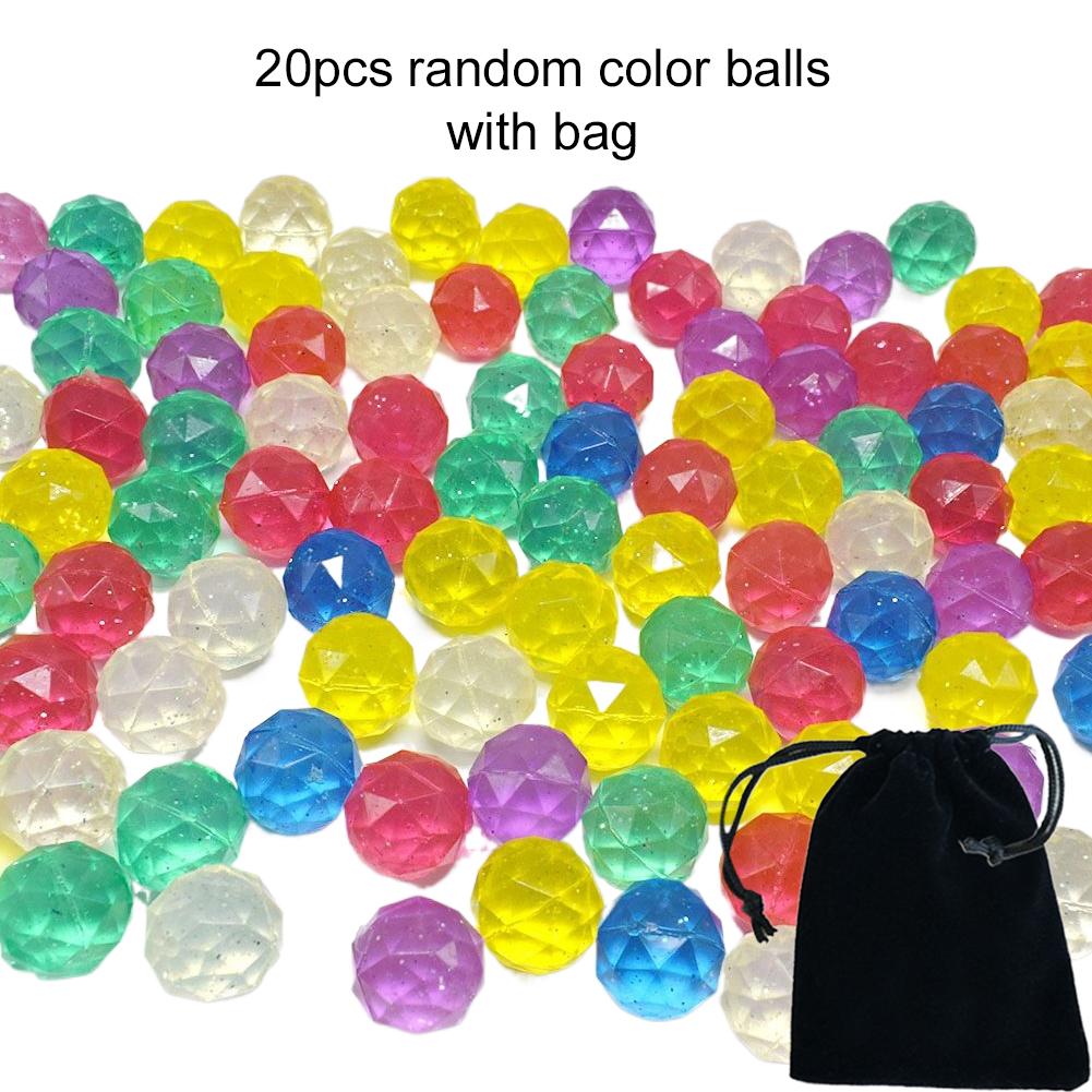 20pcs Colorful Bouncy Balls with Storage Bag 25mm Plastic Elasticity Children Toy Ball for Outdoor Games Birthday Gift TMZ