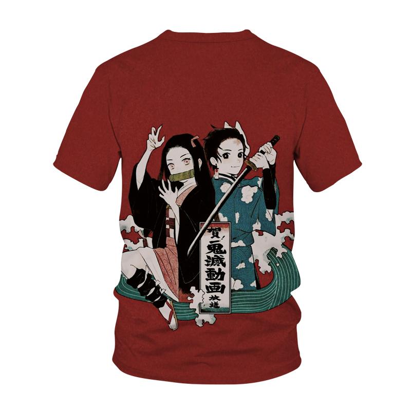 T-shirt Uomo Donna Anime Stampa 3D Streetwear Demon Slayer Kimetsu No Yaiba Harajuku Moda Tshirt Unisex Maglietta Top Abbigliamento