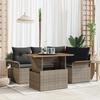 VidaXL 5-piece Garden Dining Set with Grey Poly Rattan and Acacia Cushions 3349327