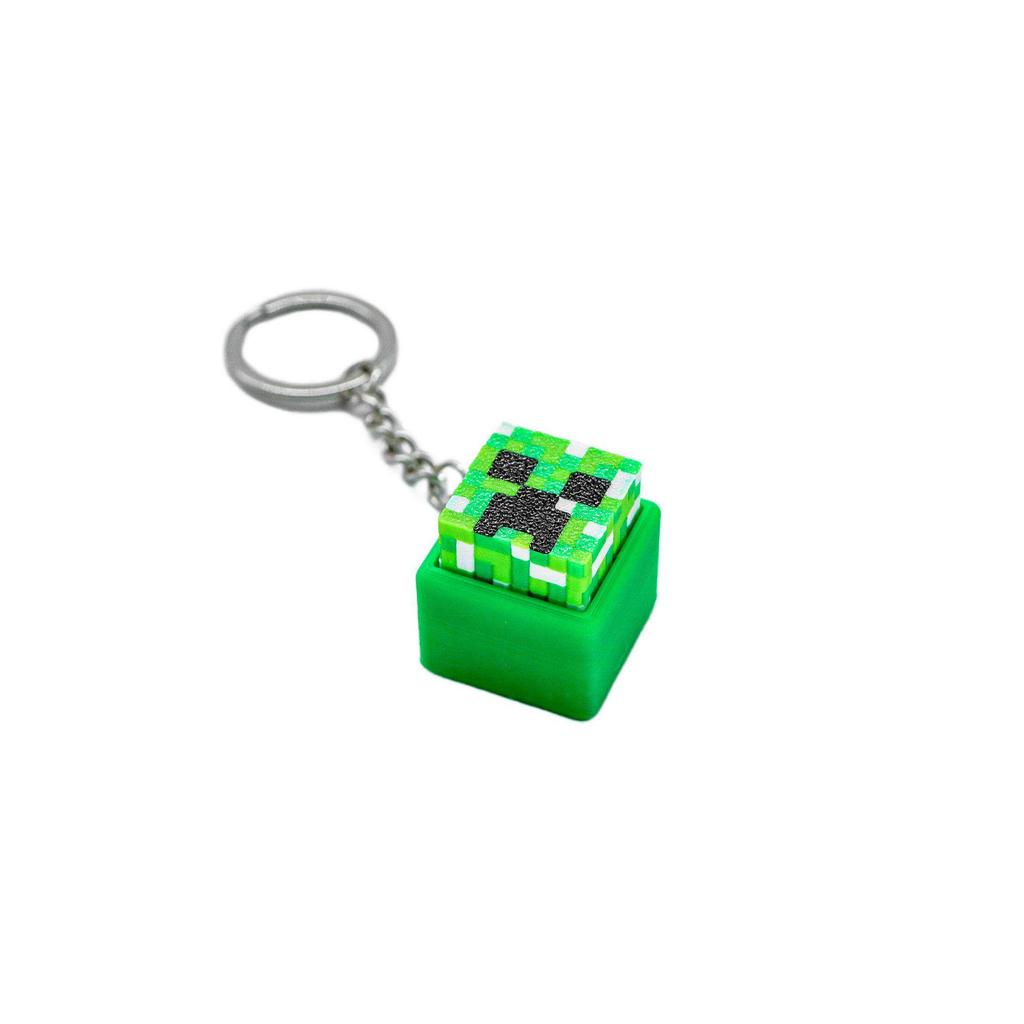 3D Printed Minecraft Keyboard Clicker Stress Relief Keychain