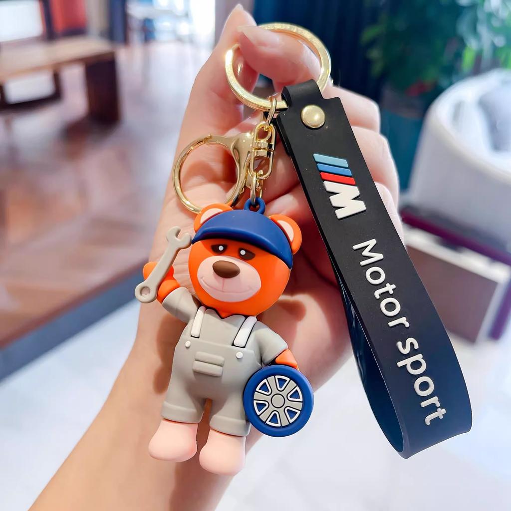 M Power Car Keychain Cute Bear Pendant Gift Key Ring For BMW M3 M4 M5 G42 G30 G20 E39 E36 E87 E53 F44 F07 F34 G15 G16 G23 G22 bzdn55