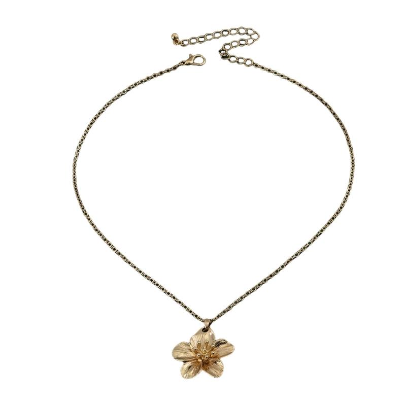 Элегантное Ожерелье-Подвеска Складной Цветок С настраиваемой длиной цепочки Стильный сплав Ежедневное ношение Аксессуар на ключицы