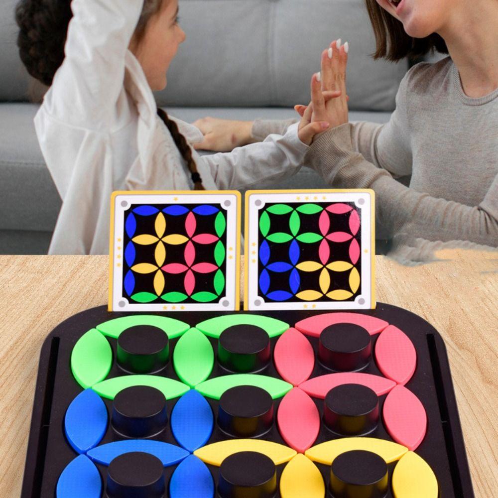 Multiplayer Kids Rotating Puzzle Interactive Color Matching Board Game Logical Thinking Training
