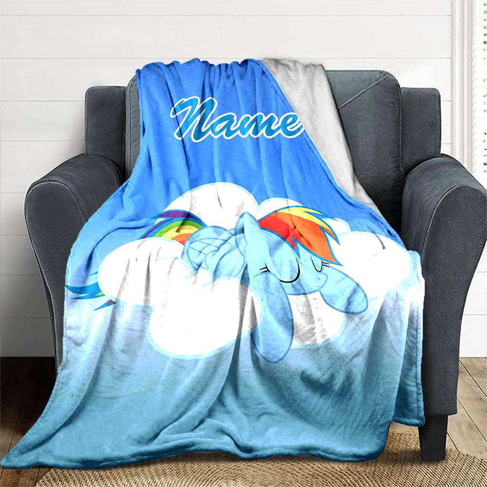 Customizable My Little Pony6 Throw Blanket – Personalized Name, All-Season Cozy Snug Blanket, Machine Washable, Personalized Blanket