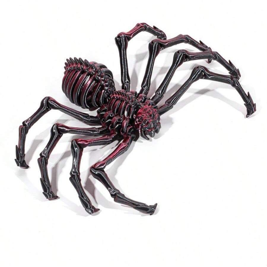 

3D Printed Spider Movable Retractable Joint Fidgeting Plaything Articulated Movable Elastic Spider Simulation Esktop Ornament Kid S Plaything 12cm