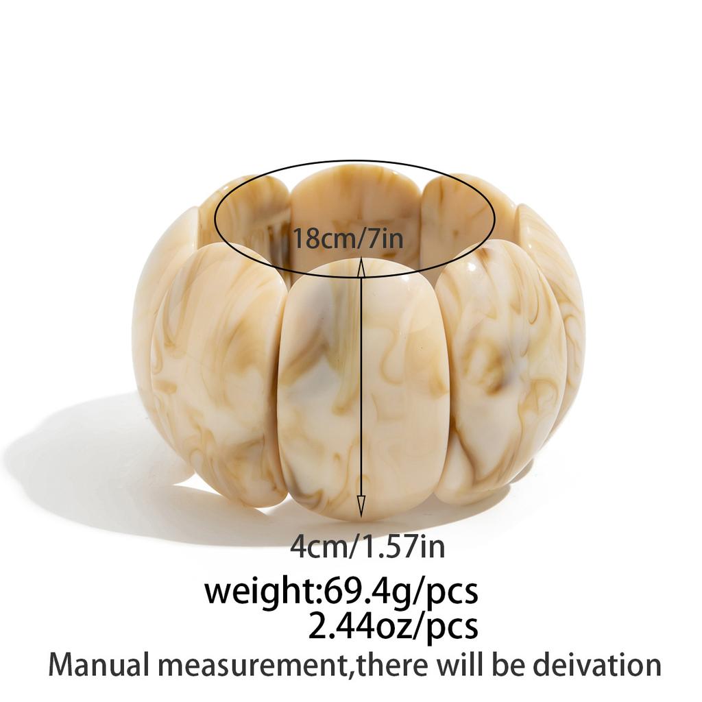 DIEZI Multilayer Exaggerated Beige Resin Acrylic Wide Bangles Hip Hop Geometric Bracelet Bangles For Women Men New Gift Jewelry