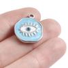 Hand Drip Oil Blue Sun Eye Pendant Rhinestone Stainless Steel Evil/Turkish Eye Charms For Jewelry Making Supplies Charm Material