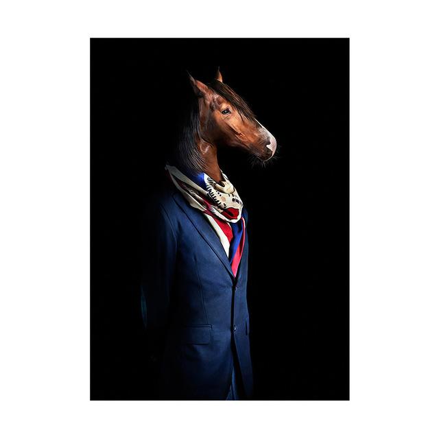 Tier kleidung kreative retro tier hund löwe ente leinwand malerei art home dekoration malerei wohnzimmer