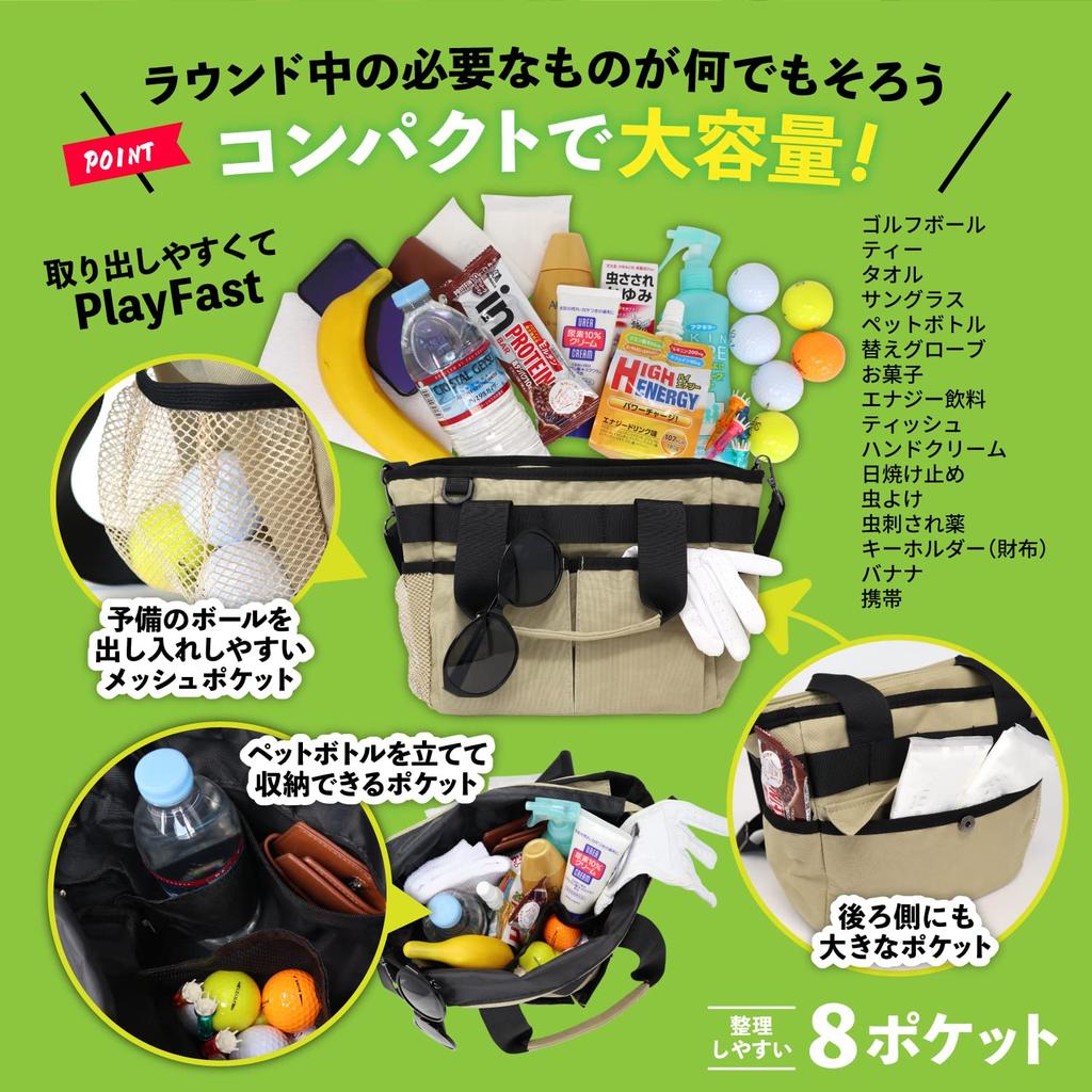 LINOLUNA Runde Tasche mit Schulter, rund, Tragetasche, Cartbag, Golftasche, runde Tasche, Herren/Damen [wasserdichter Gürtel] (Marine)