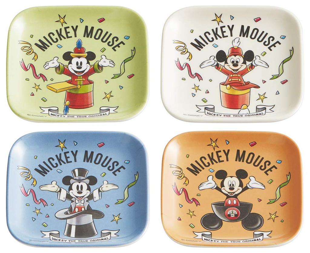 Skater Melamine Mini Plates Mickey Mouse 90th Disney 8cm x (4-Piece Set), Anniversary, Design, 8cm, MPSQ1-Q