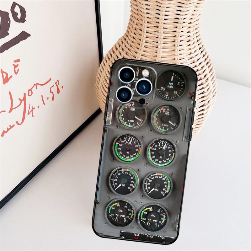Aircraft Cockpit Dashboard Phone Case For iPhone 16 Pro Max 15 14 13 11 12 17 Pro Max Mini 15 16 Plus 16e 17 Air Cover