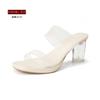 V Transparent Platform High Heels Slippers Women's Summer Wear Crystal Strap Sandals