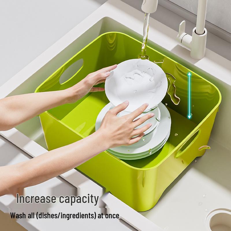 Multi-functional Kitchen Sink Draining and Washing Basket for Vegetables, Fruits, Rice, and More