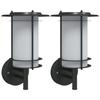 VidaXL Appliques murales d'extérieur 2 pcs noir acier inoxydable, éclairage mural d'extérieur, lampe murale de jardin, 4006289