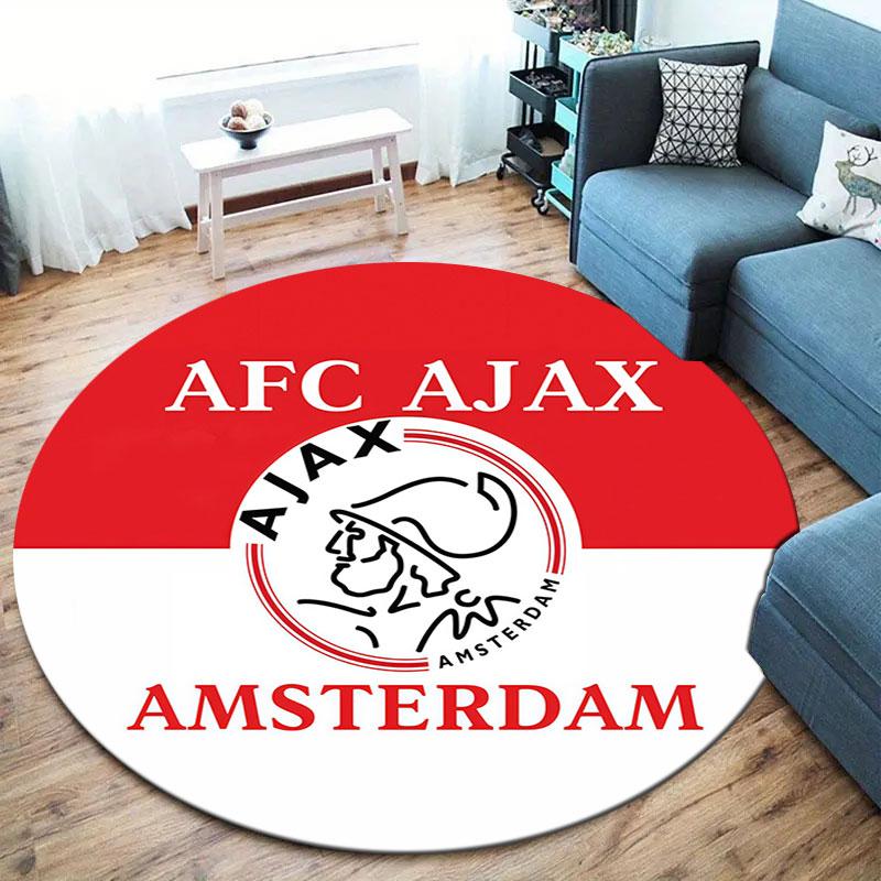Tappeto Rotondo AFC Ajax, Tappeto per Soggiorno Camera da Letto Divano Sala Giochi Decorazione, Tappetino Antiscivolo