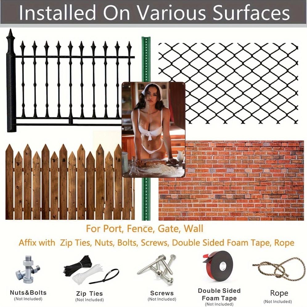 Vintage Bikini Metal Wall Art with Roller - Durable Weatherproof Home Cafe Bar Decor  Easy Hanging Kitchen Wall Decorat