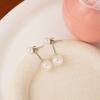 French Retro Simple Earrings Light Luxury High-End Temperament Socialite Pearl Earrings Small Fragrant Style Earrings