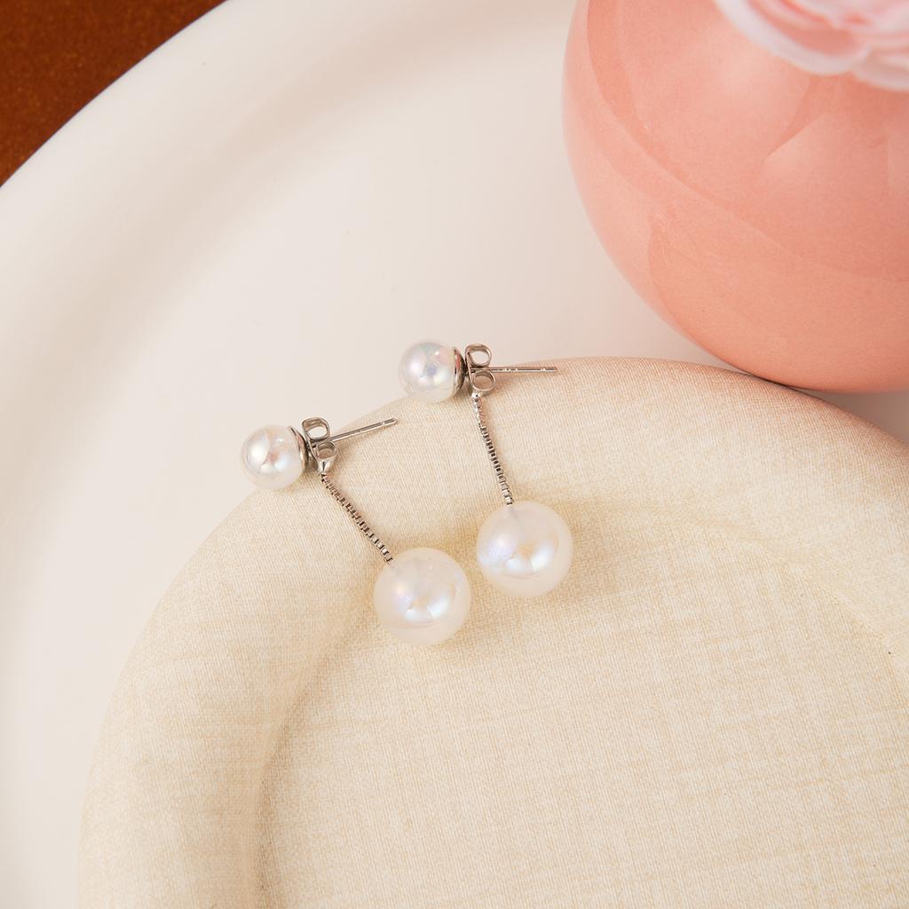 French Retro Simple Earrings Light Luxury High-End Temperament Socialite Pearl Earrings Small Fragrant Style Earrings